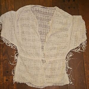 Zara White Crochet Cardigan